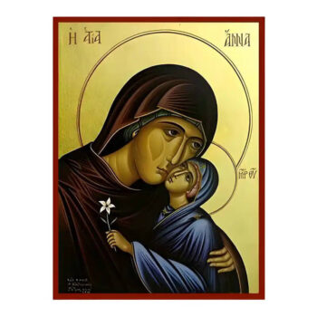 Εικόνα Ορθοδοξίας με περίγραμμα χρυσό σε ξύλο Φλαμουρίας  με  βάση Εικόνα Αγία Άννα με Παναγία Χειροποίητη Ελληνορθόδοξη , Κρεμαστή πλάκα βυζαντινής τέχνης, χριστιανική τέχνη Διάσταση 45x35 cm (17,7 x 13,8 ίντσες) INTRAEK-11294671363 - Image 1