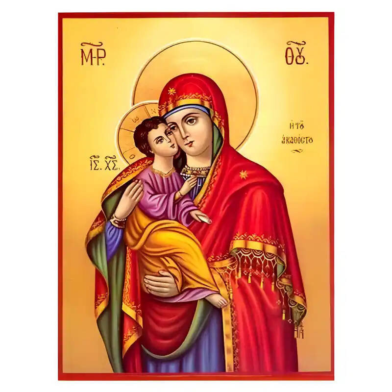 Εικόνα Ορθοδοξίας με περίγραμμα χρυσό σε ξύλο Φλαμουρίας  με  βάση Εικόνα Παναγία Ακαθίστου Χειροποίητη Ελληνορθόδοξη , Κρεμαστή πλάκα βυζαντινής τέχνης, χριστιανική τέχνη Διάσταση 45x35 cm (17,7 x 13,8 ίντσες) INTRAEK-6294671334