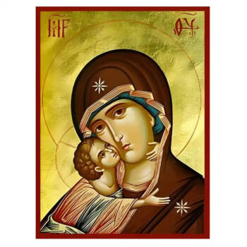 Εικόνα Ορθοδοξίας με περίγραμμα χρυσό σε ξύλο Φλαμουρίας  με  βάση Εικόνα Παναγία Γλυκοφιλούσα Χειροποίητη Ελληνορθόδοξη , Κρεμαστή πλάκα βυζαντινής τέχνης, χριστιανική τέχνη Διάσταση 45x35 cm (17,7 x 13,8 ίντσες) INTRAEK-6294671317 - Image 1