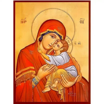 Εικόνα Ορθοδοξίας με περίγραμμα χρυσό σε ξύλο Φλαμουρίας  με  βάση Εικόνα Παναγία Γλυκοφιλούσα Χειροποίητη Ελληνορθόδοξη , Κρεμαστή πλάκα βυζαντινής τέχνης, χριστιανική τέχνη Διάσταση 45x35 cm (17,7 x 13,8 ίντσες) INTRAEK-6294671313 - Image 1