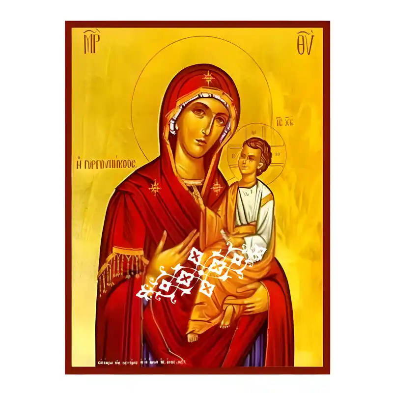 Εικόνα Ορθοδοξίας με περίγραμμα χρυσό σε ξύλο Φλαμουρίας  με  βάση Εικόνα Παναγία Γοργοϋπήκοος Χειροποίητη Ελληνορθόδοξη , Κρεμαστή πλάκα βυζαντινής τέχνης, χριστιανική τέχνη Διάσταση 45x35 cm (17,7 x 13,8 ίντσες) INTRAEK-6294671292