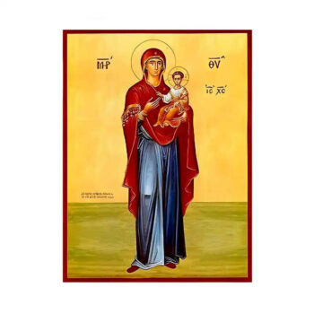 Εικόνα Ορθοδοξίας με περίγραμμα χρυσό σε ξύλο Φλαμουρίας  με  βάση Εικόνα Παναγία Οδηγήτρια Χειροποίητη Ελληνορθόδοξη , Κρεμαστή πλάκα βυζαντινής τέχνης, χριστιανική τέχνη Διάσταση 45x35 cm (17,7 x 13,8 ίντσες) INTRAEK-6294671234 - Image 1