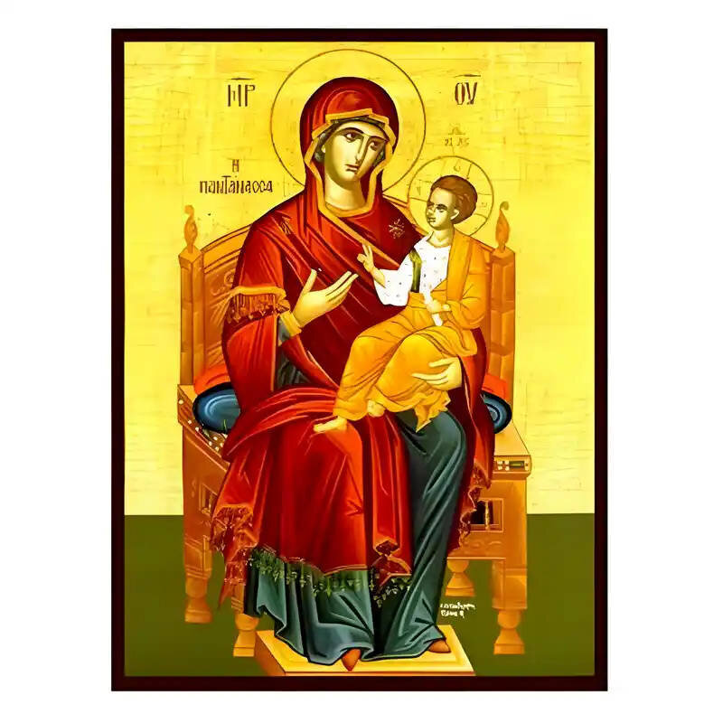 Εικόνα Ορθοδοξίας με περίγραμμα χρυσό σε ξύλο Φλαμουρίας  με  βάση Εικόνα Παναγία Παντάνασσα Χειροποίητη Ελληνορθόδοξη , Κρεμαστή πλάκα βυζαντινής τέχνης, χριστιανική τέχνη Διάσταση 45x35 cm (17,7 x 13,8 ίντσες) INTRAEK-6294671231