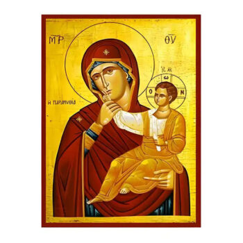 Εικόνα Ορθοδοξίας με περίγραμμα χρυσό σε ξύλο Φλαμουρίας με βάση Εικόνα Παναγία Παραμυθία Χειροποίητη Ελληνορθόδοξη , Κρεμαστή πλάκα βυζαντινής τέχνης, χριστιανική τέχνη Διάσταση 45x35 cm (17,7 x 13,8 ίντσες) INTRAEK-6294671227 - Image 1