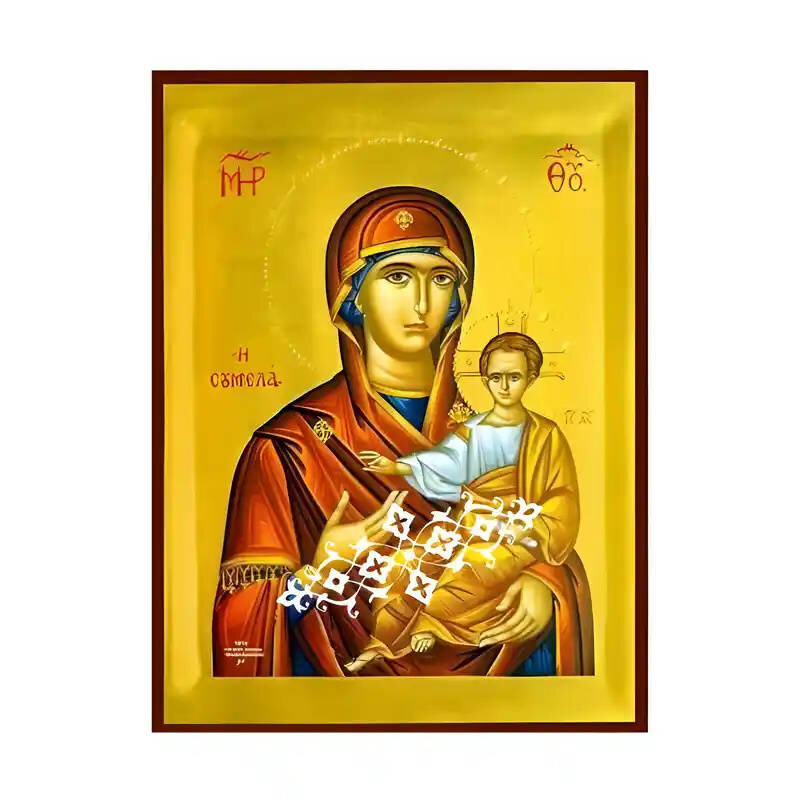 Εικόνα Ορθοδοξίας με περίγραμμα χρυσό σε ξύλο Φλαμουρίας  με  βάση Εικόνα Παναγία Σουμελά Χειροποίητη Ελληνορθόδοξη , Κρεμαστή πλάκα βυζαντινής τέχνης, χριστιανική τέχνη Διάσταση 45x35 cm (17,7 x 13,8 ίντσες) INTRAEK-6294671200