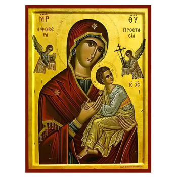 Εικόνα Ορθοδοξίας με περίγραμμα χρυσό σε ξύλο Φλαμουρίας  με  βάση Εικόνα Παναγία Φοβερά Προστασία Χειροποίητη Ελληνορθόδοξη , Κρεμαστή πλάκα βυζαντινής τέχνης, χριστιανική τέχνη Διάσταση 45x35 cm (17,7 x 13,8 ίντσες) INTRAEK-6294671189 - Image 1