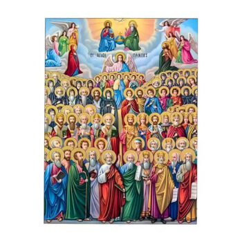 Εικόνα Ορθοδοξίας με περίγραμμα χρυσό σε ξύλο Φλαμουρίας με βάση Εικόνα Άγιοι Πάντες Χειροποίητη Ελληνορθόδοξη , Κρεμαστή πλάκα βυζαντινής τέχνης, χριστιανική τέχνη Διάσταση 45x35 cm (17,7 x 13,8 ίντσες) INTRAEK-6294671115 - Image 1