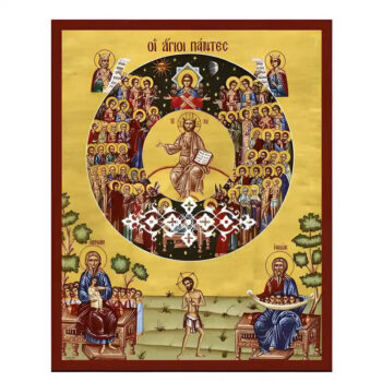 Εικόνα Ορθοδοξίας με περίγραμμα χρυσό σε ξύλο Φλαμουρίας με βάση Εικόνα Άγιοι Πάντες Χειροποίητη Ελληνορθόδοξη , Κρεμαστή πλάκα βυζαντινής τέχνης, χριστιανική τέχνη Διάσταση 45x35 cm (17,7 x 13,8 ίντσες) INTRAEK-6294671113 - Image 1