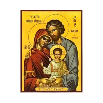 Εικόνα Ορθοδοξίας με περίγραμμα χρυσό σε ξύλο Φλαμουρίας  με  βάση Εικόνα Αγία Οικογένεια Χειροποίητη Ελληνορθόδοξη , Κρεμαστή πλάκα βυζαντινής τέχνης, χριστιανική τέχνη Διάσταση 45x35 cm (17,7 x 13,8 ίντσες) INTRAEK-6294671077 - Image 1