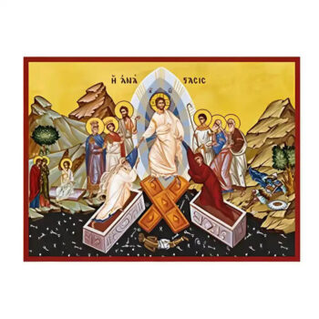 Εικόνα Ορθοδοξίας με περίγραμμα χρυσό σε ξύλο Φλαμουρίας  με  βάση Εικόνα Ανάσταση Χριστού, Άδου Κάθοδος Χειροποίητη Ελληνορθόδοξη , Κρεμαστή πλάκα βυζαντινής τέχνης, χριστιανική τέχνη Διάσταση 45x35 cm (17,7 x 13,8 ίντσες) INTRAEK-6294671036 - Image 1