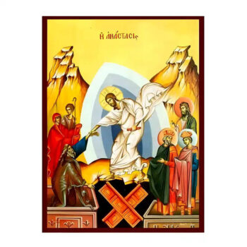 Εικόνα Ορθοδοξίας με περίγραμμα χρυσό σε ξύλο Φλαμουρίας με βάση Εικόνα Ανάσταση Χριστού, Άδου Κάθοδος Χειροποίητη Ελληνορθόδοξη , Κρεμαστή πλάκα βυζαντινής τέχνης, χριστιανική τέχνη Διάσταση 45x35 cm (17,7 x 13,8 ίντσες) INTRAEK-6294670843 - Image 1