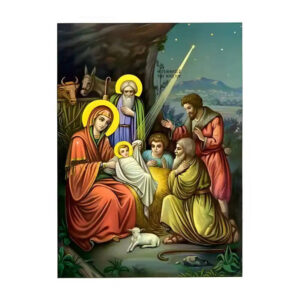 Εικόνα Ορθοδοξίας με περίγραμμα χρυσό σε ξύλο Φλαμουρίας  με  βάση Εικόνα Γέννηση του Χριστού Χειροποίητη Ελληνορθόδοξη , Κρεμαστή πλάκα βυζαντινής τέχνης, χριστιανική τέχνη Διάσταση 45x35 cm (17,7 x 13,8 ίντσες) INTRAEK-6294670824