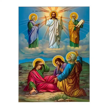 Εικόνα Ορθοδοξίας με περίγραμμα χρυσό σε ξύλο Φλαμουρίας με βάση Εικόνα Μεταμόρφωση του Χριστού Χειροποίητη Ελληνορθόδοξη , Κρεμαστή πλάκα βυζαντινής τέχνης, χριστιανική τέχνη Διάσταση 45x35 cm (17,7 x 13,8 ίντσες) INTRAEK-6294670975 - Image 1