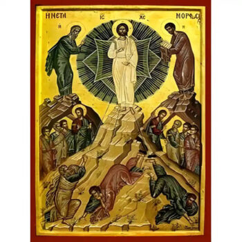 Εικόνα Ορθοδοξίας με περίγραμμα χρυσό σε ξύλο Φλαμουρίας με βάση Εικόνα Μεταμόρφωση του Χριστού Χειροποίητη Ελληνορθόδοξη , Κρεμαστή πλάκα βυζαντινής τέχνης, χριστιανική τέχνη Διάσταση 45x35 cm (17,7 x 13,8 ίντσες) INTRAEK-6294670802 - Image 1