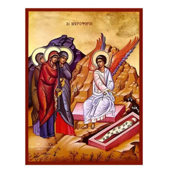Εικόνα Ορθοδοξίας με περίγραμμα χρυσό σε ξύλο Φλαμουρίας  με  βάση Εικόνα Μυροφόροι Χειροποίητη Ελληνορθόδοξη , Κρεμαστή πλάκα βυζαντινής τέχνης, χριστιανική τέχνη Διάσταση 45x35 cm (17,7 x 13,8 ίντσες) INTRAEK-6294670973 - Image 1