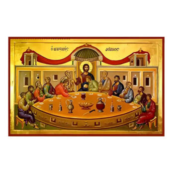 Εικόνα Ορθοδοξίας με περίγραμμα χρυσό σε ξύλο Φλαμουρίας  με  βάση Εικόνα Μυστικός Δείπνος Χειροποίητη Ελληνορθόδοξη , Κρεμαστή πλάκα βυζαντινής τέχνης, χριστιανική τέχνη Διάσταση 45x35 cm (17,7 x 13,8 ίντσες) INTRAEK-6294670972 - Image 1