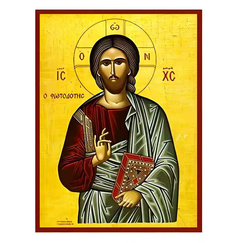 Εικόνα Ορθοδοξίας με περίγραμμα χρυσό σε ξύλο Φλαμουρίας  με  βάση Εικόνα Χριστός Ευλογών, Φωτοδότης Χειροποίητη Ελληνορθόδοξη , Κρεμαστή πλάκα βυζαντινής τέχνης, χριστιανική τέχνη Διάσταση 45x35 cm (17,7 x 13,8 ίντσες) INTRAEK-6294670763