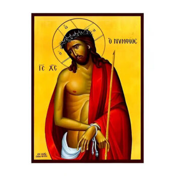 Εικόνα Ορθοδοξίας με περίγραμμα χρυσό σε ξύλο Φλαμουρίας  με  βάση Εικόνα Χριστός Νυμφίος Χειροποίητη Ελληνορθόδοξη , Κρεμαστή πλάκα βυζαντινής τέχνης, χριστιανική τέχνη Διάσταση 45x35 cm (17,7 x 13,8 ίντσες) INTRAEK-6294670751 - Image 1