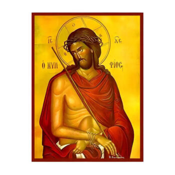 Εικόνα Ορθοδοξίας με περίγραμμα χρυσό σε ξύλο Φλαμουρίας  με  βάση Εικόνα Χριστός Νυμφίος Χειροποίητη Ελληνορθόδοξη , Κρεμαστή πλάκα βυζαντινής τέχνης, χριστιανική τέχνη Διάσταση 45x35 cm (17,7 x 13,8 ίντσες) INTRAEK-6294670750 - Image 1