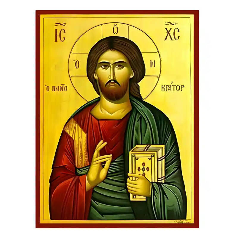 Εικόνα Ορθοδοξίας με περίγραμμα χρυσό σε ξύλο Φλαμουρίας  με  βάση Εικόνα Χριστός Παντοκράτωρ Χειροποίητη Ελληνορθόδοξη , Κρεμαστή πλάκα βυζαντινής τέχνης, χριστιανική τέχνη Διάσταση 45x35 cm (17,7 x 13,8 ίντσες) INTRAEK-6294670739