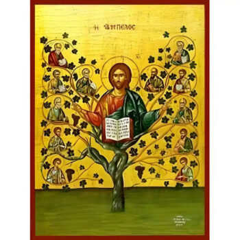 Εικόνα Ορθοδοξίας με περίγραμμα χρυσό σε ξύλο Φλαμουρίας με βάση Εικόνα Χριστός, η Άμπελος Χειροποίητη Ελληνορθόδοξη , Κρεμαστή πλάκα βυζαντινής τέχνης, χριστιανική τέχνη Διάσταση 45x35 cm (17,7 x 13,8 ίντσες) INTRAEK-6294670729 - Image 1