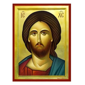 Εικόνα Ορθοδοξίας με περίγραμμα χρυσό σε ξύλο Φλαμουρίας  με  βάση Εικόνα Χριστός, Προτομή Χειροποίητη Ελληνορθόδοξη , Κρεμαστή πλάκα βυζαντινής τέχνης, χριστιανική τέχνη Διάσταση 45x35 cm (17,7 x 13,8 ίντσες) INTRAEK-6294670724