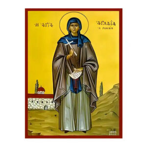 Εικόνα Ορθοδοξίας με περίγραμμα χρυσό σε ξύλο Φλαμουρίας  με  βάση Εικόνα Αγία Αγλαϊα Χειροποίητη Ελληνορθόδοξη , Κρεμαστή πλάκα βυζαντινής τέχνης, χριστιανική τέχνη Διάσταση 45x35 cm (17,7 x 13,8 ίντσες) INTRAEK-6294670711