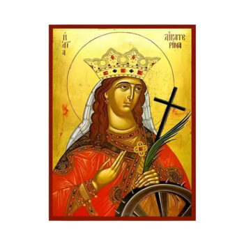 Εικόνα Ορθοδοξίας με περίγραμμα χρυσό σε ξύλο Φλαμουρίας  με  βάση Εικόνα Αγία Αικατερίνη Χειροποίητη Ελληνορθόδοξη , Κρεμαστή πλάκα βυζαντινής τέχνης, χριστιανική τέχνη Διάσταση 45x35 cm (17,7 x 13,8 ίντσες) INTRAEK-6294670705 - Image 1