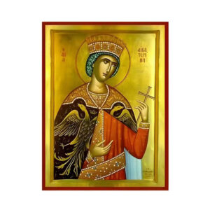 Εικόνα Ορθοδοξίας με περίγραμμα χρυσό σε ξύλο Φλαμουρίας  με  βάση Εικόνα Αγία Αικατερίνη Χειροποίητη Ελληνορθόδοξη , Κρεμαστή πλάκα βυζαντινής τέχνης, χριστιανική τέχνη Διάσταση 45x35 cm (17,7 x 13,8 ίντσες) INTRAEK-6294670702