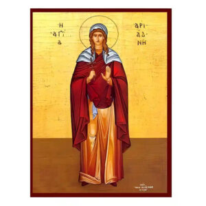 Εικόνα Ορθοδοξίας με περίγραμμα χρυσό σε ξύλο Φλαμουρίας  με  βάση Εικόνα Αγία Αριάδνη Χειροποίητη Ελληνορθόδοξη , Κρεμαστή πλάκα βυζαντινής τέχνης, χριστιανική τέχνη Διάσταση 45x35 cm (17,7 x 13,8 ίντσες) INTRAEK-6294670672