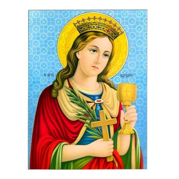 Εικόνα Ορθοδοξίας με περίγραμμα χρυσό σε ξύλο Φλαμουρίας  με  βάση Εικόνα Αγία Βαρβάρα Χειροποίητη Ελληνορθόδοξη , Κρεμαστή πλάκα βυζαντινής τέχνης, χριστιανική τέχνη Διάσταση 45x35 cm (17,7 x 13,8 ίντσες) INTRAEK-6294670667 - Image 1