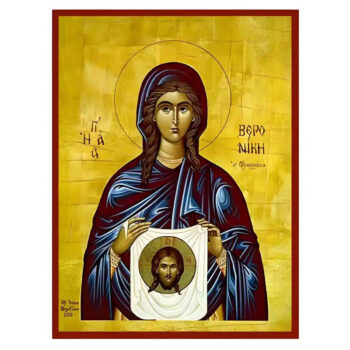 Εικόνα Ορθοδοξίας με περίγραμμα χρυσό σε ξύλο Φλαμουρίας  με  βάση Εικόνα Αγία Βερονίκη Χειροποίητη Ελληνορθόδοξη , Κρεμαστή πλάκα βυζαντινής τέχνης, χριστιανική τέχνη Διάσταση 45x35 cm (17,7 x 13,8 ίντσες) INTRAEK-6294670662 - Image 1