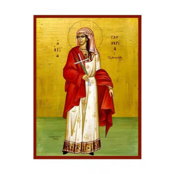 Εικόνα Ορθοδοξίας με περίγραμμα χρυσό σε ξύλο Φλαμουρίας  με  βάση Εικόνα Αγία Γλυκερία Χειροποίητη Ελληνορθόδοξη , Κρεμαστή πλάκα βυζαντινής τέχνης, χριστιανική τέχνη Διάσταση 45x35 cm (17,7 x 13,8 ίντσες) INTRAEK-6294670657 - Image 1