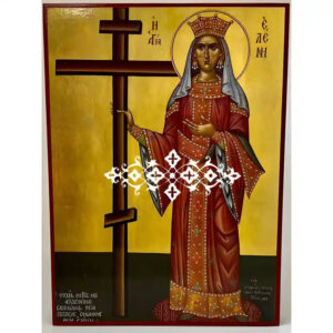 Εικόνα Ορθοδοξίας με περίγραμμα χρυσό σε ξύλο Φλαμουρίας  με  βάση Εικόνα Αγία Ελένη Χειροποίητη Ελληνορθόδοξη , Κρεμαστή πλάκα βυζαντινής τέχνης, χριστιανική τέχνη Διάσταση 45x35 cm (17,7 x 13,8 ίντσες) INTRAEK-6294670643