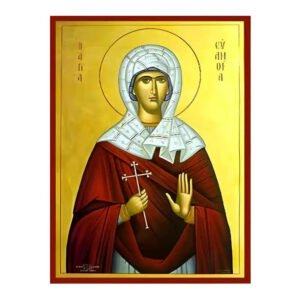 Εικόνα Ορθοδοξίας με περίγραμμα χρυσό σε ξύλο Φλαμουρίας  με  βάση Εικόνα Αγία Ευανθία Χειροποίητη Ελληνορθόδοξη , Κρεμαστή πλάκα βυζαντινής τέχνης, χριστιανική τέχνη Διάσταση 45x35 cm (17,7 x 13,8 ίντσες) INTRAEK-6294670636