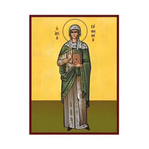 Εικόνα Ορθοδοξίας με περίγραμμα χρυσό σε ξύλο Φλαμουρίας  με  βάση Εικόνα Αγία Ευφημία Χειροποίητη Ελληνορθόδοξη , Κρεμαστή πλάκα βυζαντινής τέχνης, χριστιανική τέχνη Διάσταση 45x35 cm (17,7 x 13,8 ίντσες) INTRAEK-6294670626