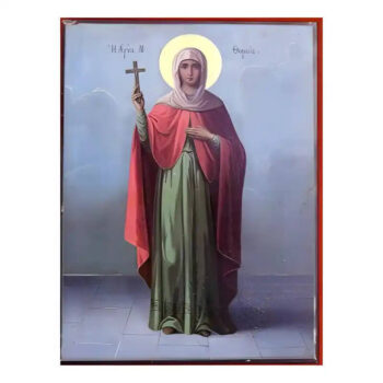 Εικόνα Ορθοδοξίας με περίγραμμα χρυσό σε ξύλο Φλαμουρίας  με  βάση Εικόνα Αγία Θωμαΐς Χειροποίητη Ελληνορθόδοξη , Κρεμαστή πλάκα βυζαντινής τέχνης, χριστιανική τέχνη Διάσταση 45x35 cm (17,7 x 13,8 ίντσες) INTRAEK-6294670608 - Image 1