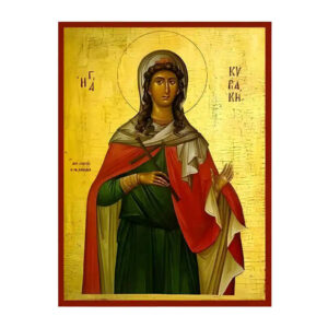 Εικόνα Ορθοδοξίας με περίγραμμα χρυσό σε ξύλο Φλαμουρίας  με  βάση Εικόνα Αγία Κυριακή Χειροποίητη Ελληνορθόδοξη , Κρεμαστή πλάκα βυζαντινής τέχνης, χριστιανική τέχνη Διάσταση 45x35 cm (17,7 x 13,8 ίντσες) INTRAEK-6294670595