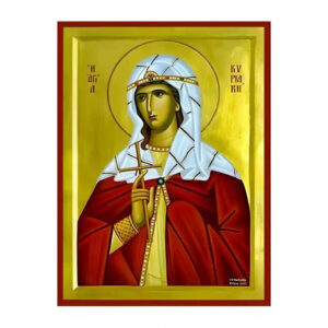 Εικόνα Ορθοδοξίας με περίγραμμα χρυσό σε ξύλο Φλαμουρίας  με  βάση Εικόνα Αγία Κυριακή Χειροποίητη Ελληνορθόδοξη , Κρεμαστή πλάκα βυζαντινής τέχνης, χριστιανική τέχνη Διάσταση 45x35 cm (17,7 x 13,8 ίντσες) INTRAEK-6294670594