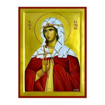 Εικόνα Ορθοδοξίας με περίγραμμα χρυσό σε ξύλο Φλαμουρίας με βάση Εικόνα Αγία Κυριακή Χειροποίητη Ελληνορθόδοξη , Κρεμαστή πλάκα βυζαντινής τέχνης, χριστιανική τέχνη Διάσταση 45x35 cm (17,7 x 13,8 ίντσες) INTRAEK-6294670594 - Image 1