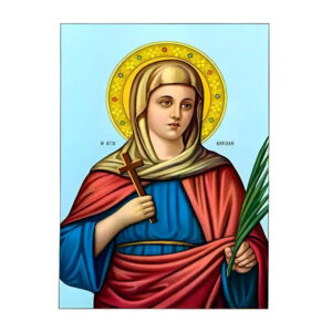 Εικόνα Ορθοδοξίας με περίγραμμα χρυσό σε ξύλο Φλαμουρίας  με  βάση Εικόνα Αγία Κυριακή Χειροποίητη Ελληνορθόδοξη , Κρεμαστή πλάκα βυζαντινής τέχνης, χριστιανική τέχνη Διάσταση 45x35 cm (17,7 x 13,8 ίντσες) INTRAEK-6294670592