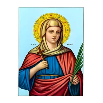 Εικόνα Ορθοδοξίας με περίγραμμα χρυσό σε ξύλο Φλαμουρίας με βάση Εικόνα Αγία Κυριακή Χειροποίητη Ελληνορθόδοξη , Κρεμαστή πλάκα βυζαντινής τέχνης, χριστιανική τέχνη Διάσταση 45x35 cm (17,7 x 13,8 ίντσες) INTRAEK-6294670592 - Image 1