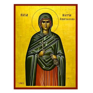 Εικόνα Ορθοδοξίας με περίγραμμα χρυσό σε ξύλο Φλαμουρίας  με  βάση Εικόνα Αγία Μαρία Μαγδαληνή Χειροποίητη Ελληνορθόδοξη , Κρεμαστή πλάκα βυζαντινής τέχνης, χριστιανική τέχνη Διάσταση 45x35 cm (17,7 x 13,8 ίντσες) INTRAEK-6294670580