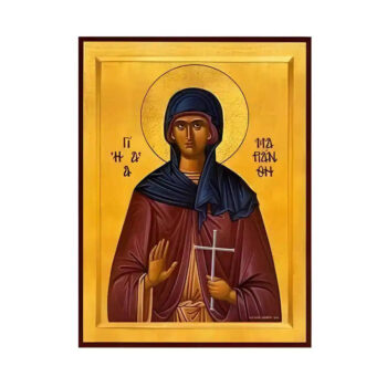 Εικόνα Ορθοδοξίας με περίγραμμα χρυσό σε ξύλο Φλαμουρίας  με  βάση Εικόνα Αγία Μαριάνθη Χειροποίητη Ελληνορθόδοξη , Κρεμαστή πλάκα βυζαντινής τέχνης, χριστιανική τέχνη Διάσταση 45x35 cm (17,7 x 13,8 ίντσες) INTRAEK-6294670579 - Image 1
