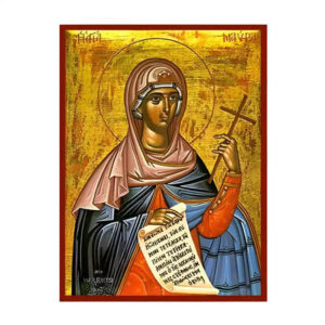 Εικόνα Ορθοδοξίας με περίγραμμα χρυσό σε ξύλο Φλαμουρίας  με  βάση Εικόνα Αγία Μαύρα Χειροποίητη Ελληνορθόδοξη , Κρεμαστή πλάκα βυζαντινής τέχνης, χριστιανική τέχνη Διάσταση 45x35 cm (17,7 x 13,8 ίντσες) INTRAEK-6294670567