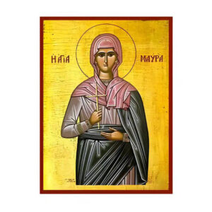 Εικόνα Ορθοδοξίας με περίγραμμα χρυσό σε ξύλο Φλαμουρίας  με  βάση Εικόνα Αγία Μαύρα Χειροποίητη Ελληνορθόδοξη , Κρεμαστή πλάκα βυζαντινής τέχνης, χριστιανική τέχνη Διάσταση 45x35 cm (17,7 x 13,8 ίντσες) INTRAEK-6294670566