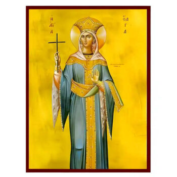 Εικόνα Ορθοδοξίας με περίγραμμα χρυσό σε ξύλο Φλαμουρίας  με  βάση Εικόνα Αγία Όλγα Χειροποίητη Ελληνορθόδοξη , Κρεμαστή πλάκα βυζαντινής τέχνης, χριστιανική τέχνη Διάσταση 45x35 cm (17,7 x 13,8 ίντσες) INTRAEK-6294670552 - Image 1