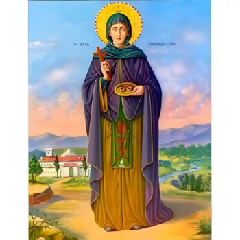 Εικόνα Ορθοδοξίας με περίγραμμα χρυσό σε ξύλο Φλαμουρίας  με  βάση Εικόνα Αγία Παρασκευή Χειροποίητη Ελληνορθόδοξη , Κρεμαστή πλάκα βυζαντινής τέχνης, χριστιανική τέχνη Διάσταση 45x35 cm (17,7 x 13,8 ίντσες) INTRAEK-6294670540 - Image 1