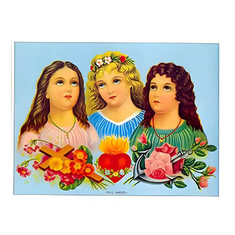 Εικόνα Ορθοδοξίας με περίγραμμα χρυσό σε ξύλο Φλαμουρίας  με  βάση Εικόνα Αγίες Πίστις, Ελπίς και Αγάπη, Τρεις Χάριτες Χειροποίητη Ελληνορθόδοξη , Κρεμαστή πλάκα βυζαντινής τέχνης, χριστιανική τέχνη Διάσταση 45x35 cm (17,7 x 13,8 ίντσες) INTRAEK-6294670502