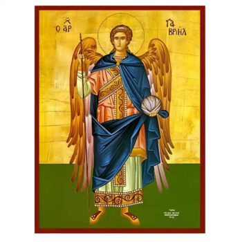 Εικόνα Ορθοδοξίας με περίγραμμα χρυσό σε ξύλο Φλαμουρίας με βάση Εικόνα Αρχάγγελος Γαβριήλ Χειροποίητη Ελληνορθόδοξη , Κρεμαστή πλάκα βυζαντινής τέχνης, χριστιανική τέχνη Διάσταση 45x35 cm (17,7 x 13,8 ίντσες) INTRAEK-6294670432 - Image 1